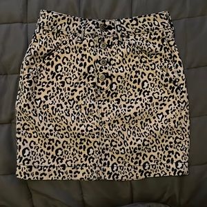 Hollister Leopard Print High Rise Mini Skirt